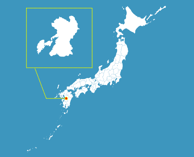 熊本県の形と場所