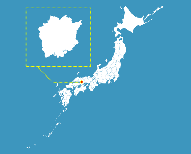 岡山県の形と場所