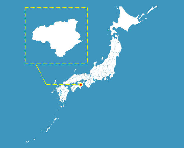 徳島県の形と場所