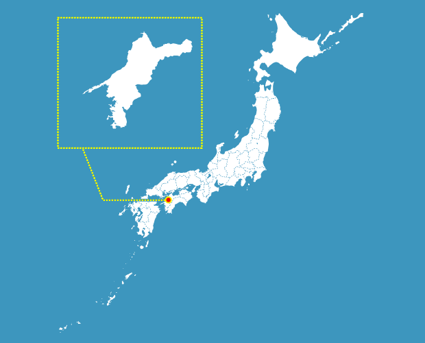 愛媛県の形と場所