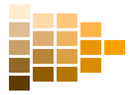 橙色系の明度 彩度のカラーチャート