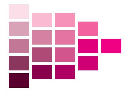 桃色系の明度 彩度のカラーチャート
